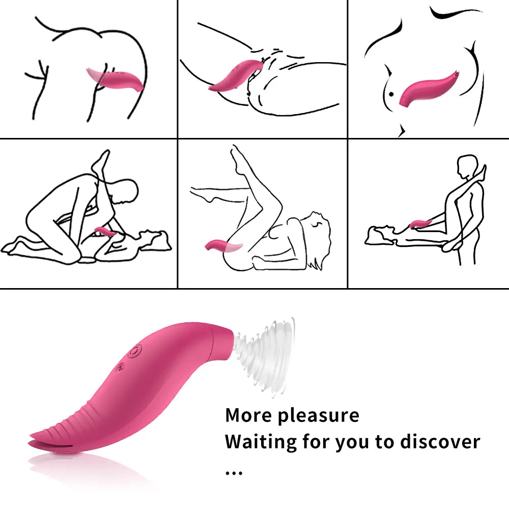 Mini pez cola doble, vibrador y succionador de clítoris 10 modos de vibrado y 7 de succión intraducible