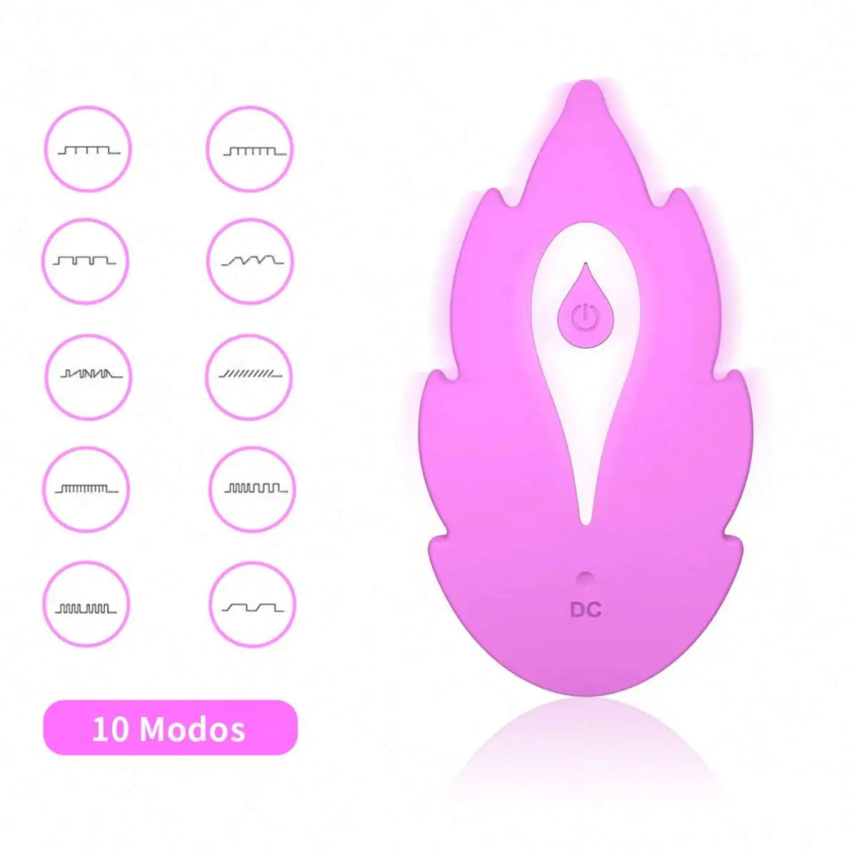 Vibrador en forma de hoja penetradora con 10 frecuencia de vibrados diferente y mando a distancia recargable 95*35*80mm