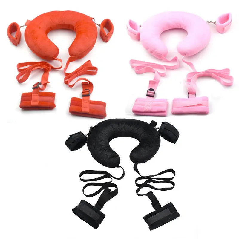 BDSM Amarre manos, pies y collarín con bondage fetichismo exclava/o sexual
