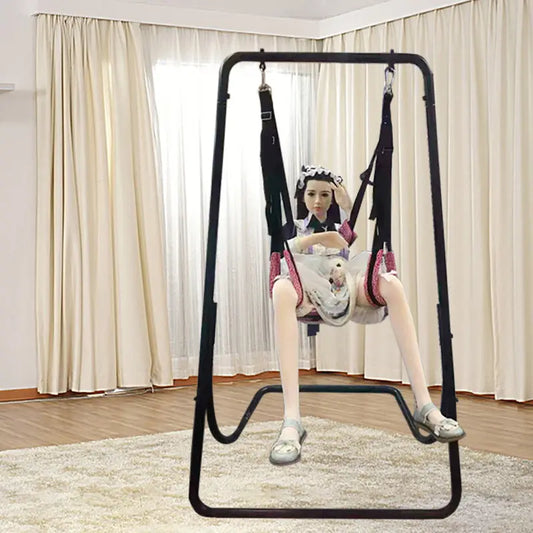 Columpio fetichista ajustable BSDM con marco y soporte sling resistente