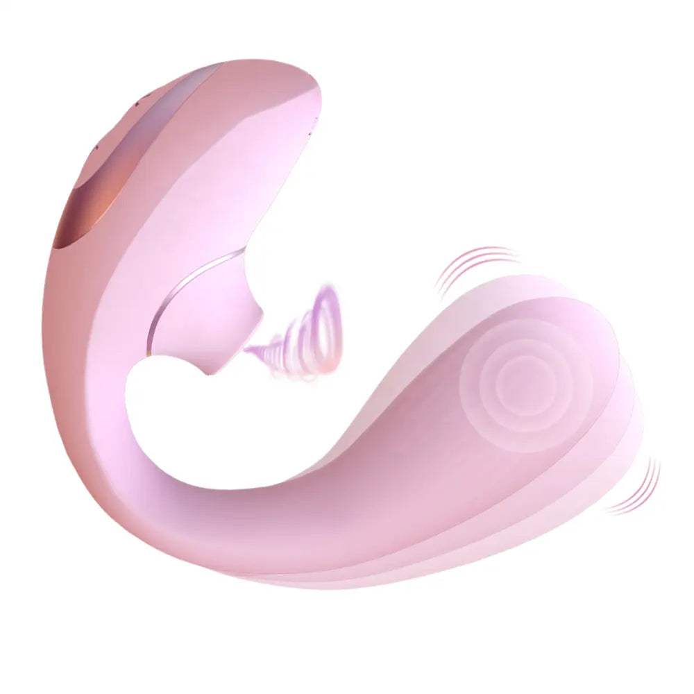 Vibrador 180º y succionador de clítoris/pezones empuje de aire flexible modelo 2023 con mas de 10 modos de succión y vibrado introducible