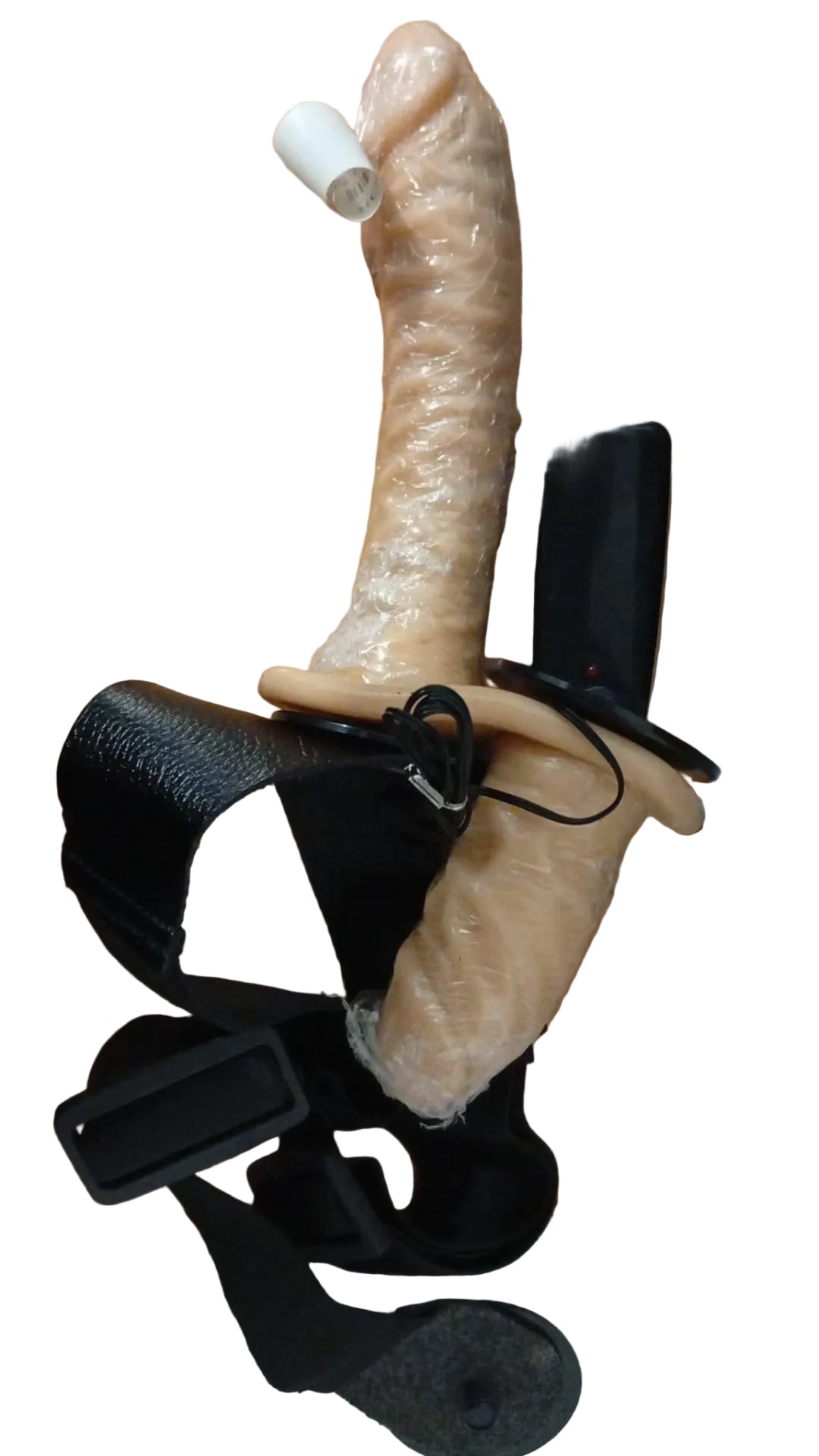 VIBRADOR LESBICO CON ARNES BRAGA  DOBLE SENSACIÓN 18cm D3.5cm BATERIAS AA x2