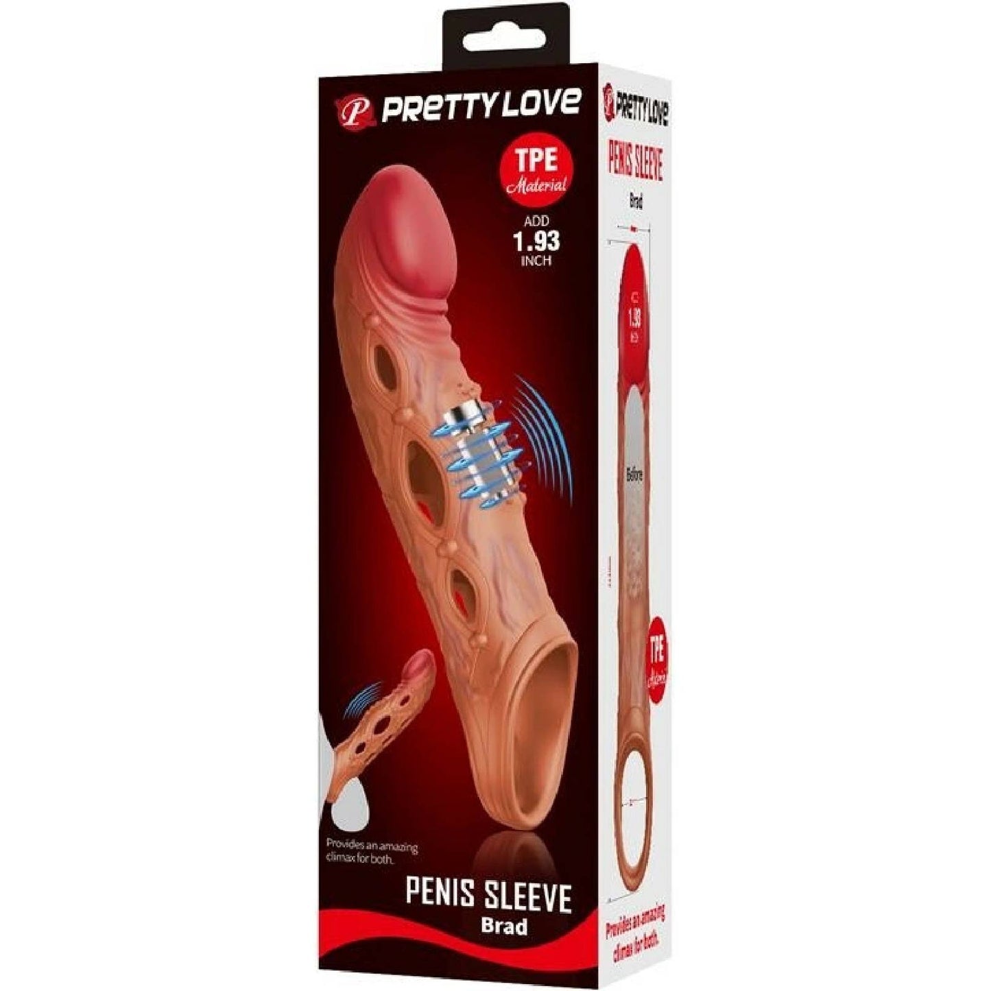 FUNDA EXTENSIÓN 4,9cm 21,3cm D4cm PARA PENE CON BALA VIBRADORA ESTIMULANTE - NUDE
